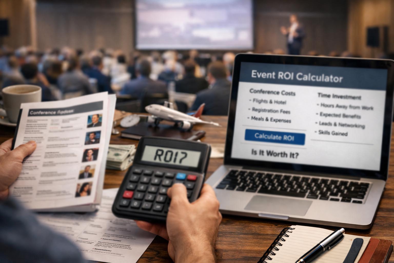 Is This Conference Worth It Score ROI Using an Event ROI Calculator (Time + Money)